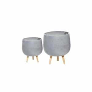 Imported planters with wooden legs available in grey, white and black