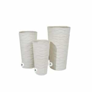 White fiberglass planters