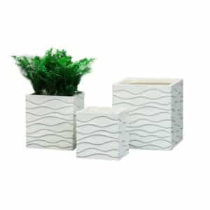 Imported white square planters