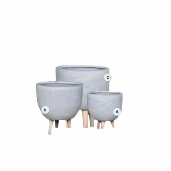 Fiber planters available in three sizes, grey colour