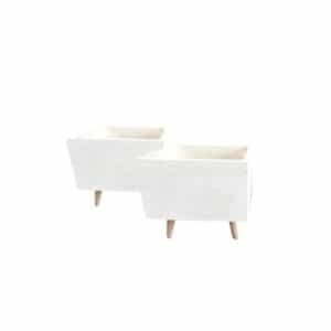 Imported white rectangular planters