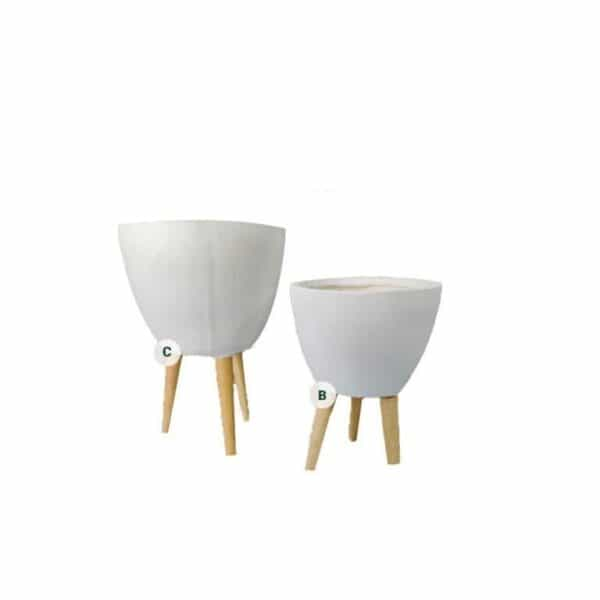 Fiberglass tubs with wooden legs