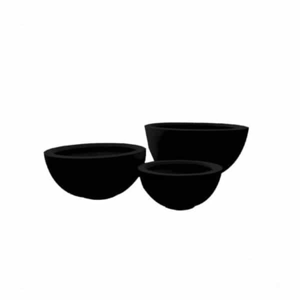 Fiber sinks in a set or piece, black