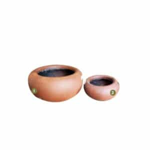 Brown round fiberglass basin