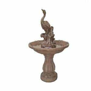 Round fountain with imported bird