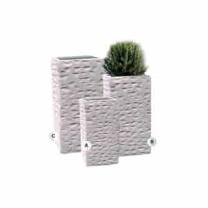 White square tall planters