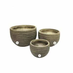 Brown round planters