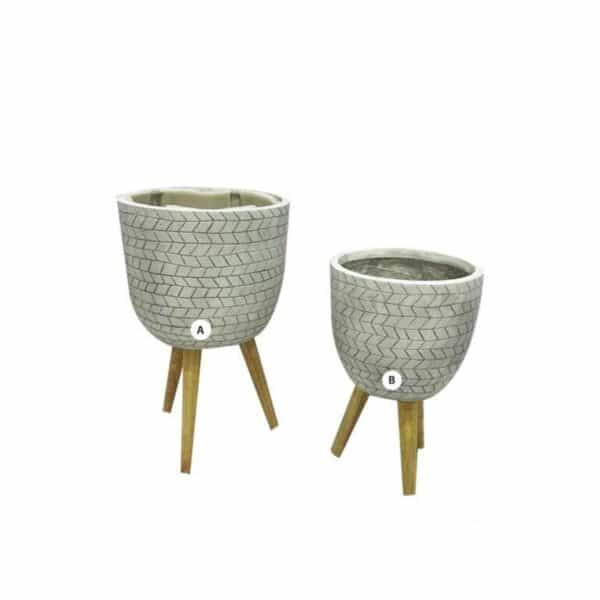 Grey wooden base planters