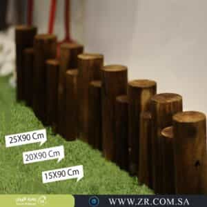 Movable wooden barrier with different heights