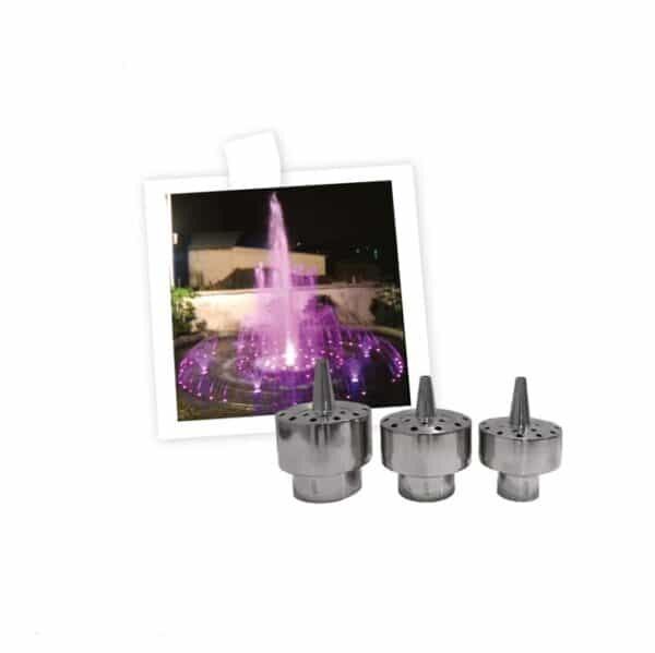 Fireworks style fountain nozzle